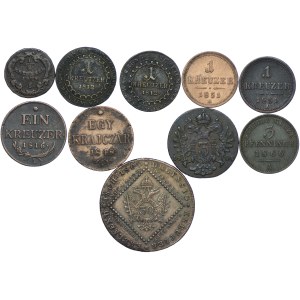 Austro-Węgry, zestaw 1774-1866 (10szt.)