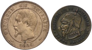 Set of medals, France Napoleon III, 1854, 1870 (2pcs).