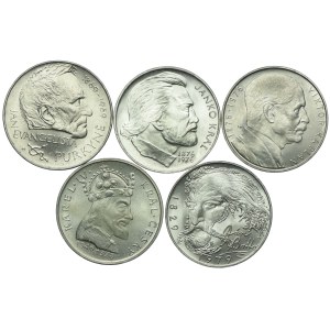 Czechosłowacja, zestaw 100 koron 1969-1979 (5szt.)