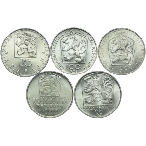 Czechosłowacja, zestaw 100 koron 1969-1979 (5szt.)