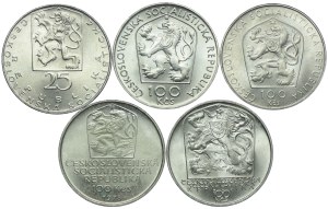 Czechoslovakia, set of 100 crowns 1969-1979 (5pc).