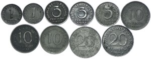 Kingdom of Poland, set of 1, 5, 10, 20 fenigs 1917-1918 (10pcs).