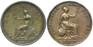 Great Britain, George III 1 pence 1806, Victoria 1 pence 1855 (2pc).