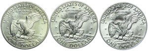USA, $1 set 1971-1974 San Francisco (3pcs).