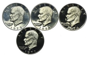 USA, $1 set 1973-1977 San Francisco (4pcs).