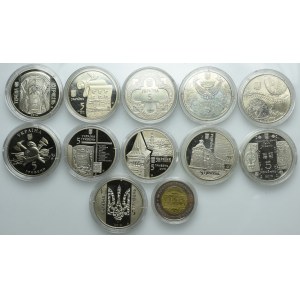 Ukraina, zestaw 5 hrywien 1998-2017 (12szt.)