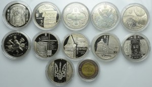Ukraine, set of 5 hryvnias 1998-2017 (12pcs.)