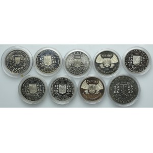 Ukraina, zestaw monet okolicznościowych, 200.000 karbowańców 1995-1996 (9szt.)