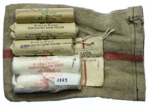 Bank rolls, 10 pennies 1981 (50pcs), 20 pennies 1985 (2x50pcs) 10 zlotys 1989 (2x50pcs).