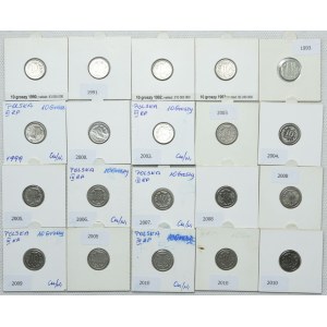 III RP, 10 groszy 1990-2021 komplet (45szt.)