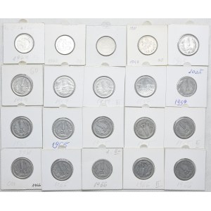 Zestaw PRL, 50 groszy 1949, 1 złoty 1949-1986 (107szt.)