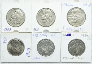 PRL set, 10 zloty 1959-1969 Tadeusz Kościuszko, 20,000 zloty 1994 Sigismund I the Old (6pcs).