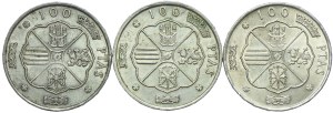 Spain, 100 pesetas 1966, 1966, 1968 (3pc).