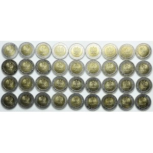 5 złotych okolicznościowe 2014-2024 (36szt.)