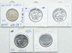 Set of communist, 1, 2, 5 gold 1949-1974 (5pcs.)