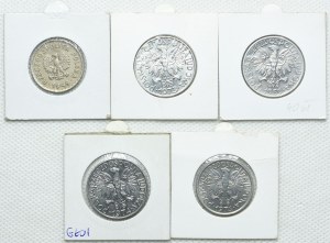 Set of communist, 1, 2, 5 gold 1949-1974 (5pcs.)