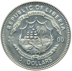 Liberia, $5 2000 First man on the moon