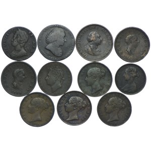 Wielka Brytania, zestaw 1740-1853 (11szt.)