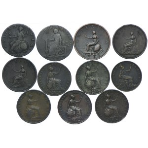 Wielka Brytania, zestaw 1740-1853 (11szt.)