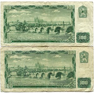 Czechy, Słowacja, 100 koron 1961 (1993) - ze znaczkiem (2szt.)