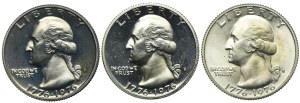 USA, 25 cents 1976 S/San Francisco (3pc).
