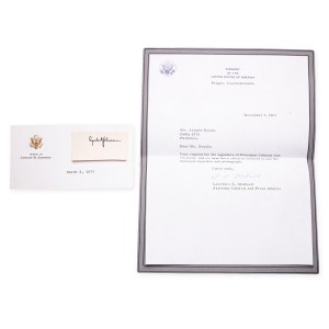 Lyndon B. Johnson (1908 - 1973) | Original signature, business card and certificate