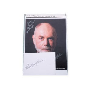 David Robert Hall (1947*) | Signature on photo and card