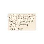 Jan Josef Štursa (1880 - 1925) | Photo and handwriting on a business card