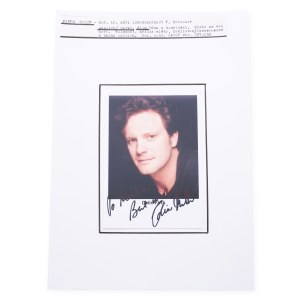 Colin Firth (1960*) | Signature on photo