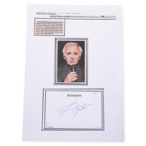 Charles Aznavour (1924 - 2018) | Signature on the card