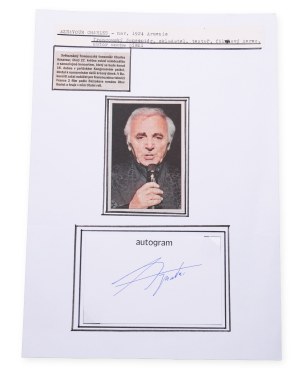 Charles Aznavour (1924 - 2018) | Signature on the card