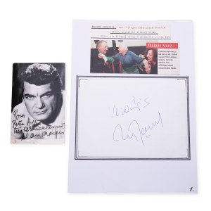 Jean Marais, Philippe Noiret (1913 / 1930 - 1998 / 2006) | Signature on card and photo