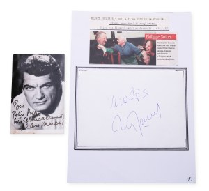Jean Marais, Philippe Noiret (1913 / 1930 - 1998 / 2006) | Signature on card and photo