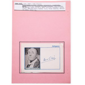 René Clair (1898 - 1981) | Signature on the card