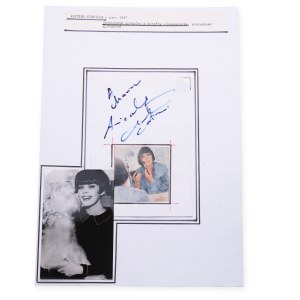Mireille Mathieu (1946*) | Signature on the card