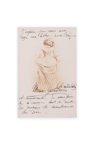 María Guerrero (1867 - 1928) | Signature on a handwritten postcard