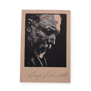 Luigi Pirandello (1867 - 1936) | Signature below the portrait woodcut