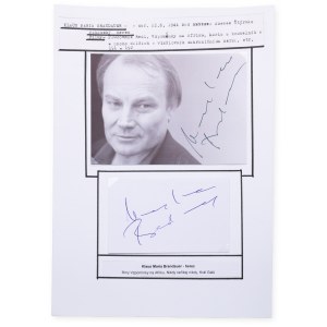 Klaus Maria Brandauer (1943*) | Signature on card and photo