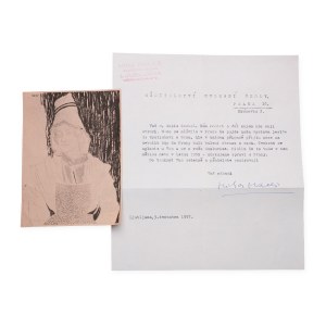 Miha Maleš (1903 - 1987) | Signature on letter and photo