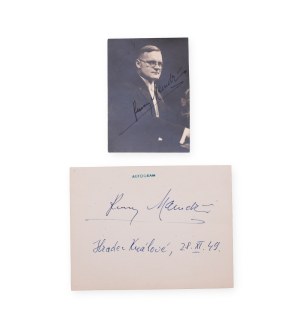Rudolf Macudziński (1907 - 1986) | Signed photo and card