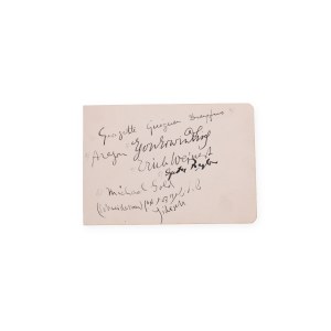Michael Mike Gold + Louis Aragon + Egon Erwin Kisch | Signatures of personalities on the card