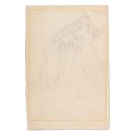 JOSEF MÁNES (CZECH / BOHEMIAN 1820 - 1871) - Study of architecture on rock