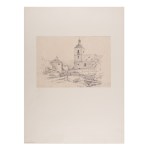 BEDŘICH HAVRÁNEK (CZECH / BOHEMIAN 1821 - 1899) - Church in Chlum (Kulm)