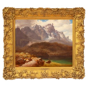 MAXIMILIAN HAUSHOFER (TCHÈQUE / BOHÉMIEN 1811 - 1866) - Paysage alpin avec le lac Eibsee