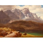 MAXIMILIAN HAUSHOFER (TCHÈQUE / BOHÉMIEN 1811 - 1866) - Paysage alpin avec le lac Eibsee