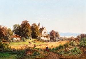LEOPOLD STEPHAN (CZECH / BOHEMIAN 1826 - 1890) - On the way from church