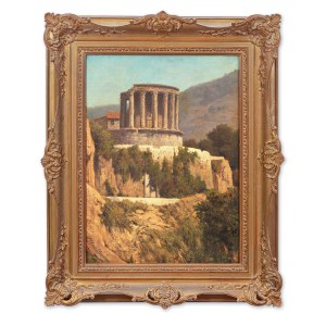 MICHAEL HAUBTMANN (TCHÈQUE / BOHÉMIEN 1843 - 1921) - Temple de Vesta à Tivoli