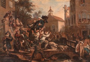 WILLIAM HOGARTH (SUCCESSOR) (UNITED KINGDOM / BRITISH) - The crowd carrying the judge out of the city