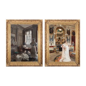 OSKAR REX (CZECH / BOHEMIAN 1857 - 1929) - Napoleon and Josephine and Napoleon and the maid