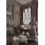 OSKAR REX (CZECH / BOHEMIAN 1857 - 1929) - Napoleon and Josephine and Napoleon and the maid